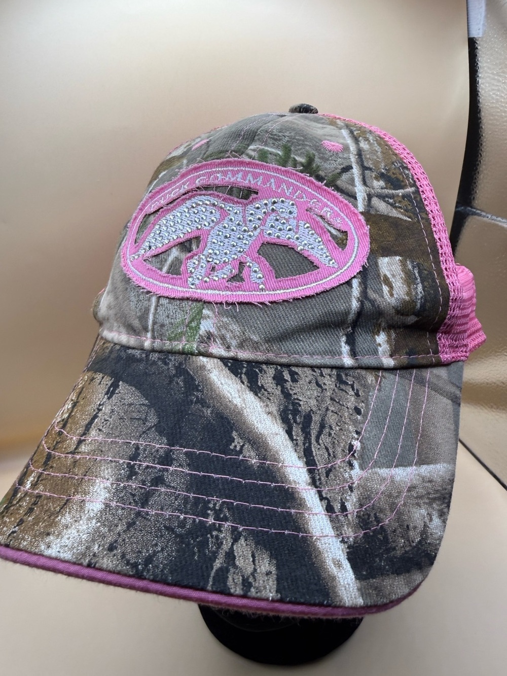 Duck Commander Pink Camo Trucker Hat Womens Bling Rhinestone Duck Hunting
